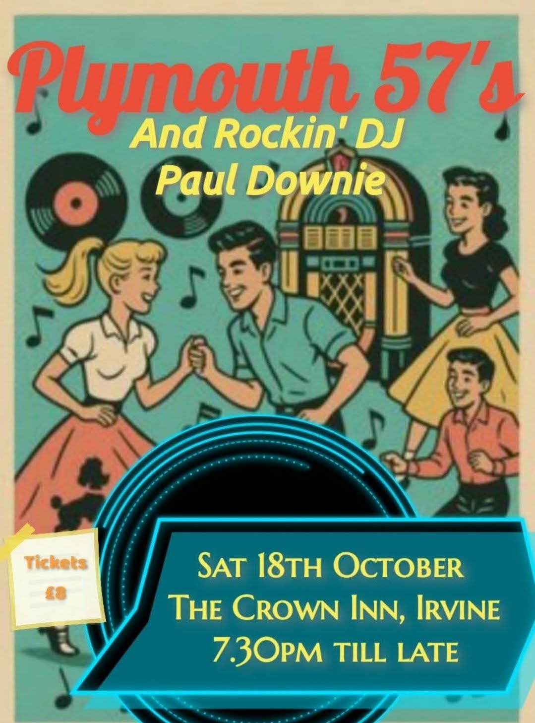 Archived Plymouth 57’s gig poster for The Crown Inn