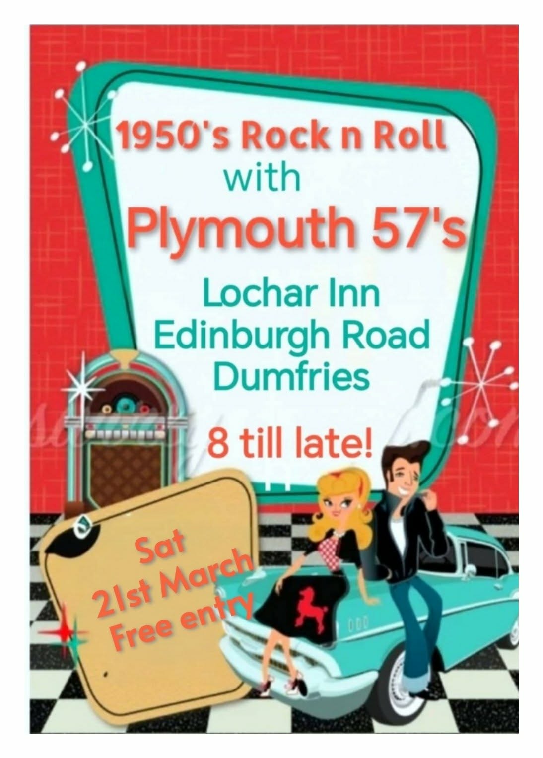 Archived Plymouth 57’s gig poster for Lochar Inn