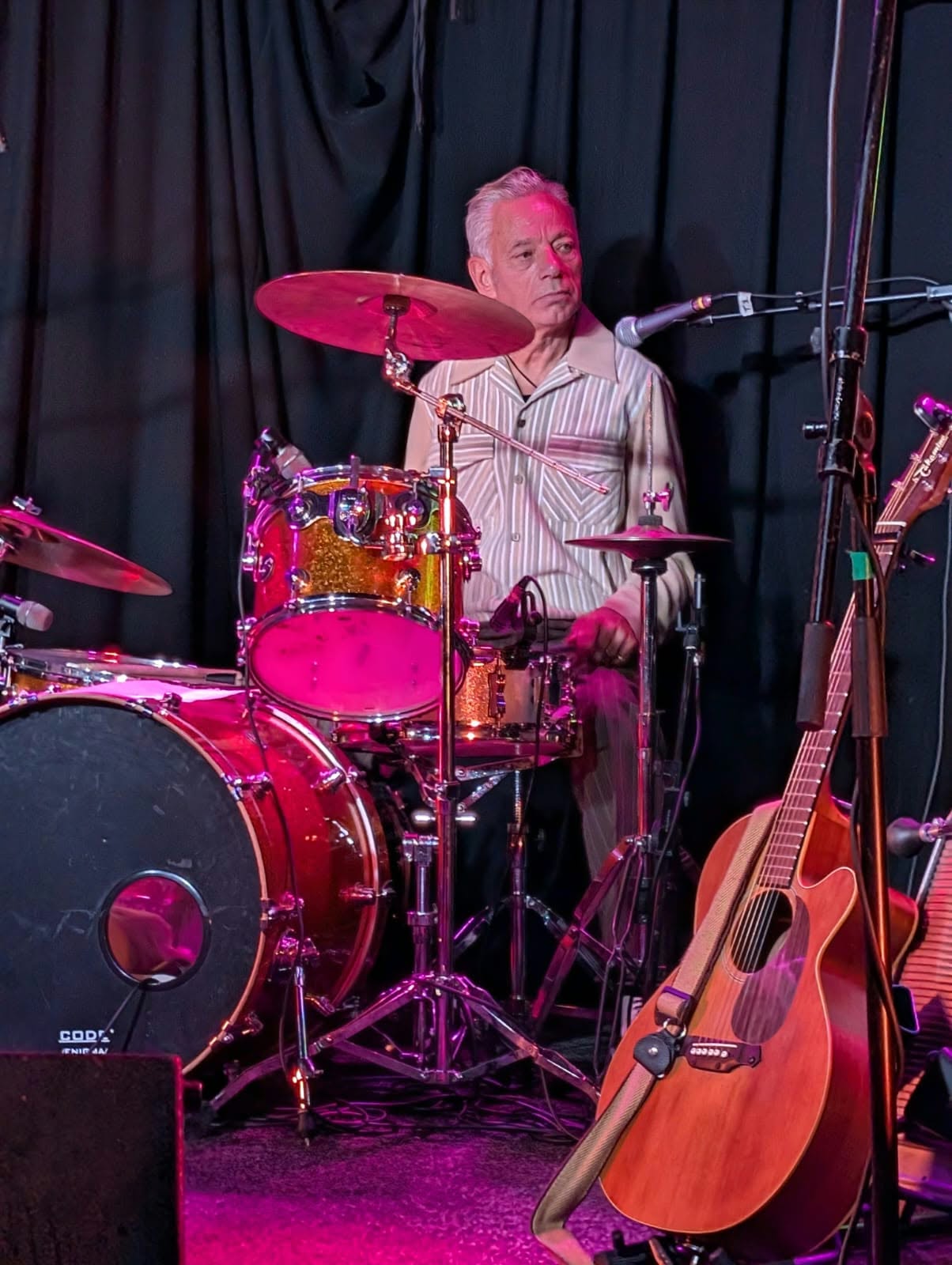 Mark playing the drums