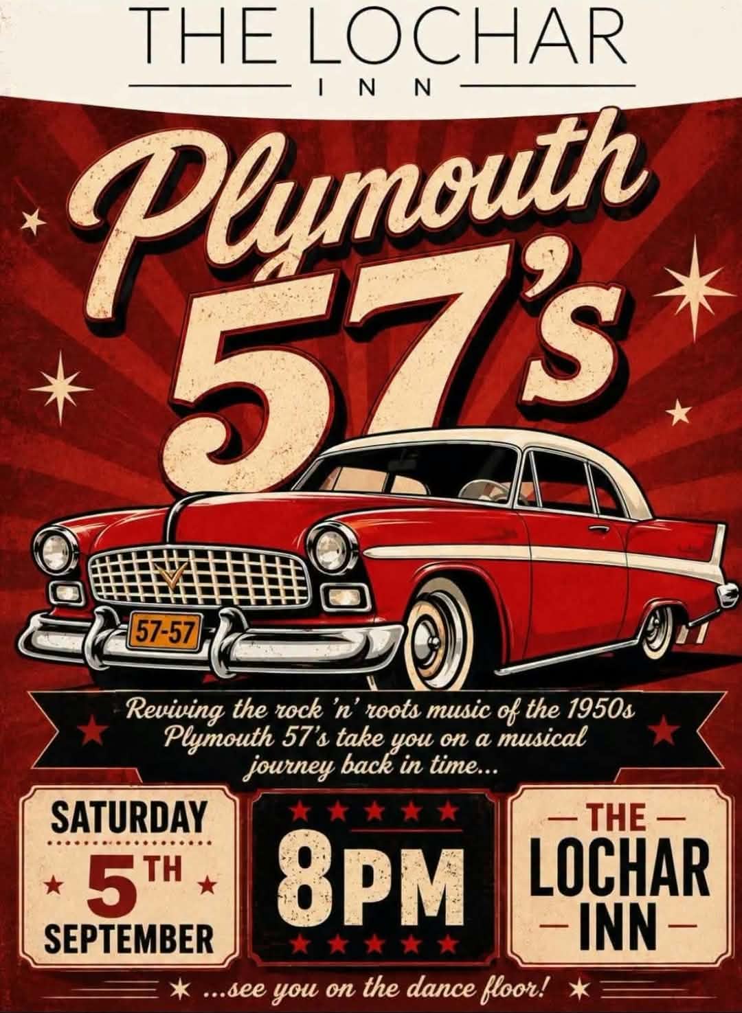 Plymouth 57’s gig poster: The Lochar Inn — September show