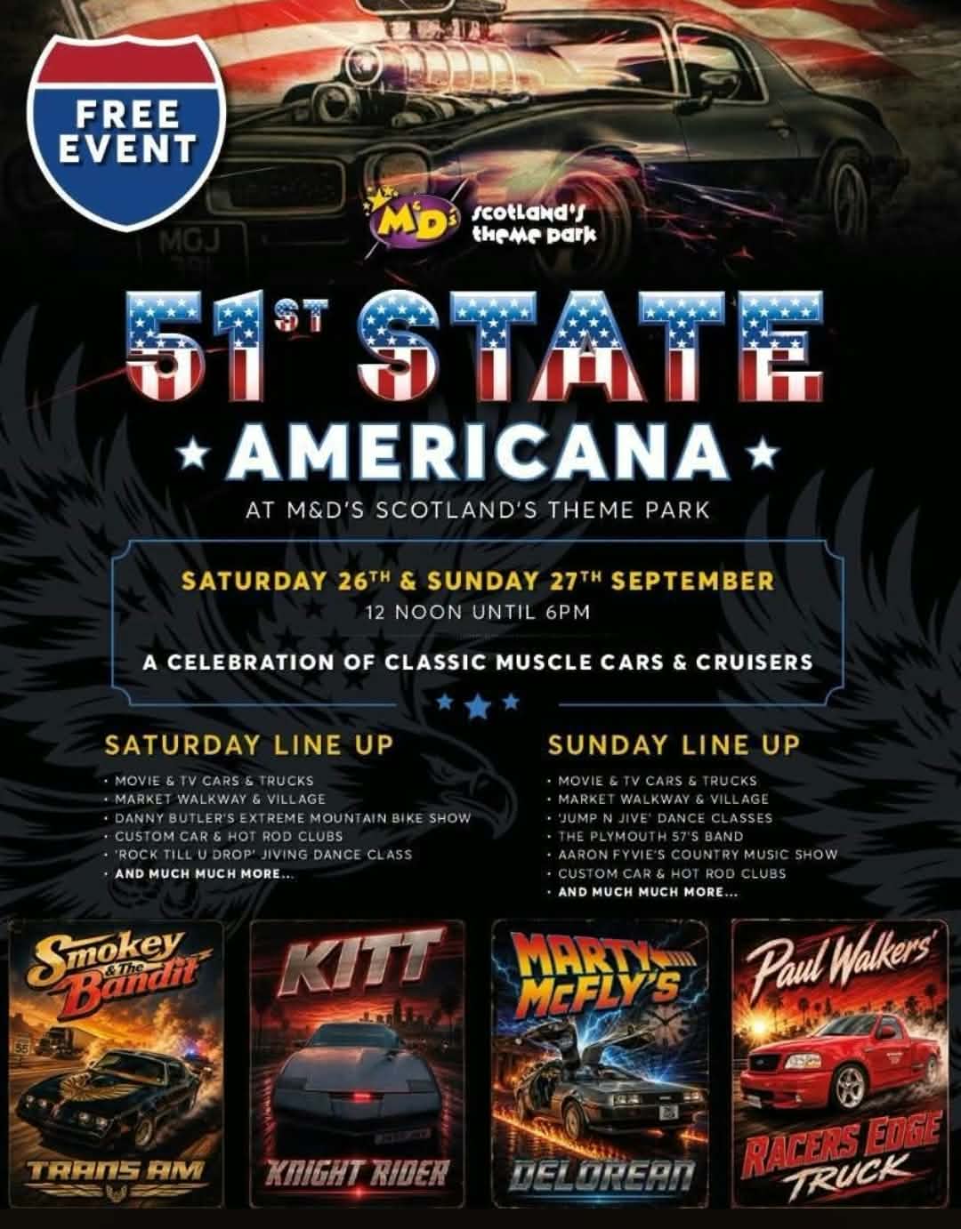Plymouth 57’s gig poster: 51st State Americana — event programme