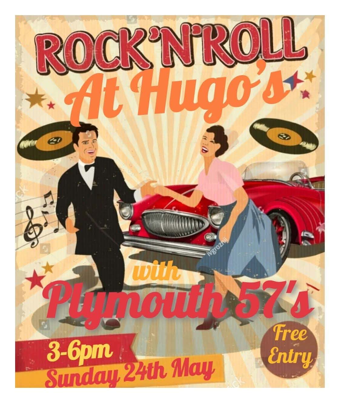 Plymouth 57’s gig poster: Rock ’n’ Roll at Hugo’s