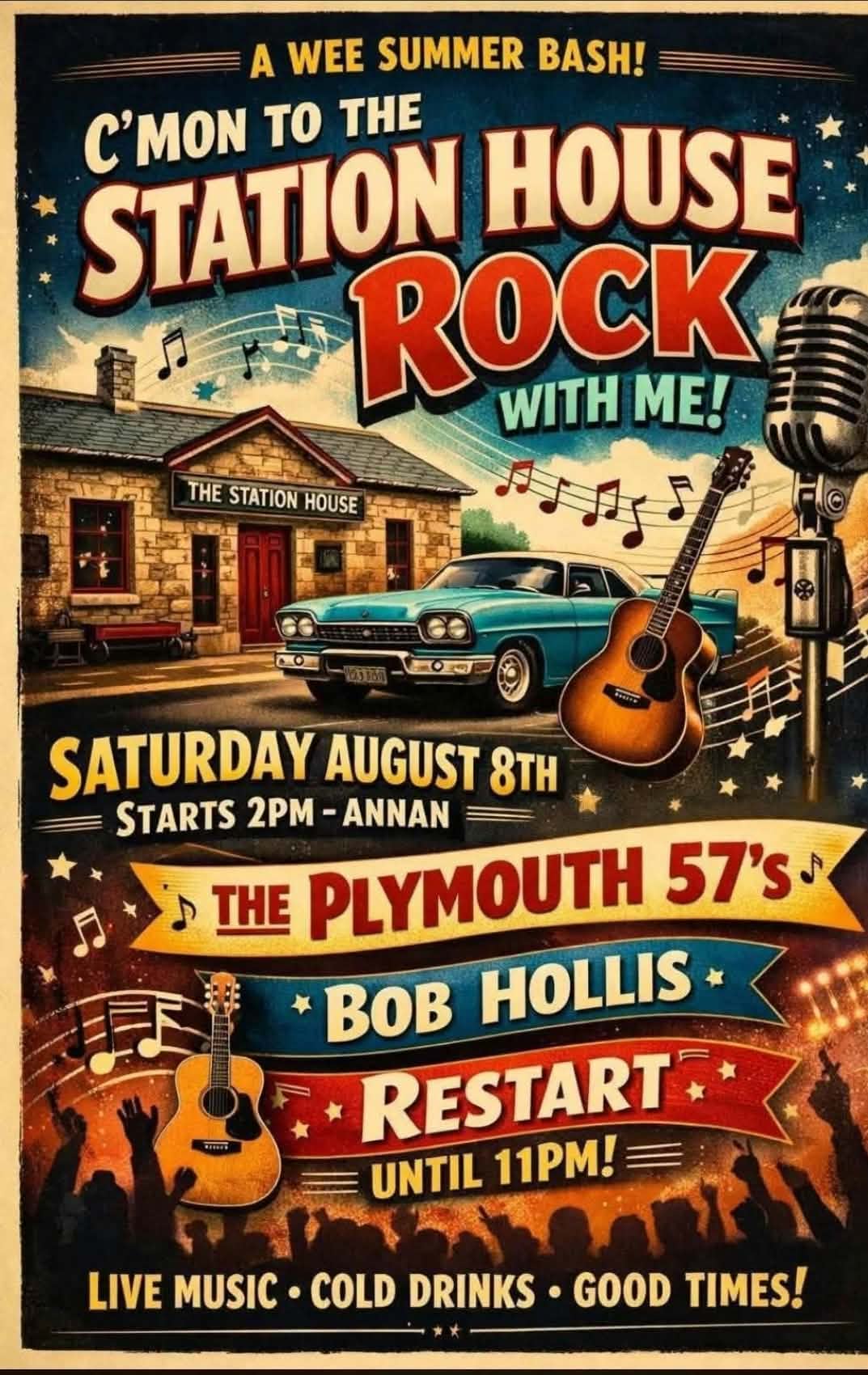 Plymouth 57’s gig poster: Station House Rock summer bash