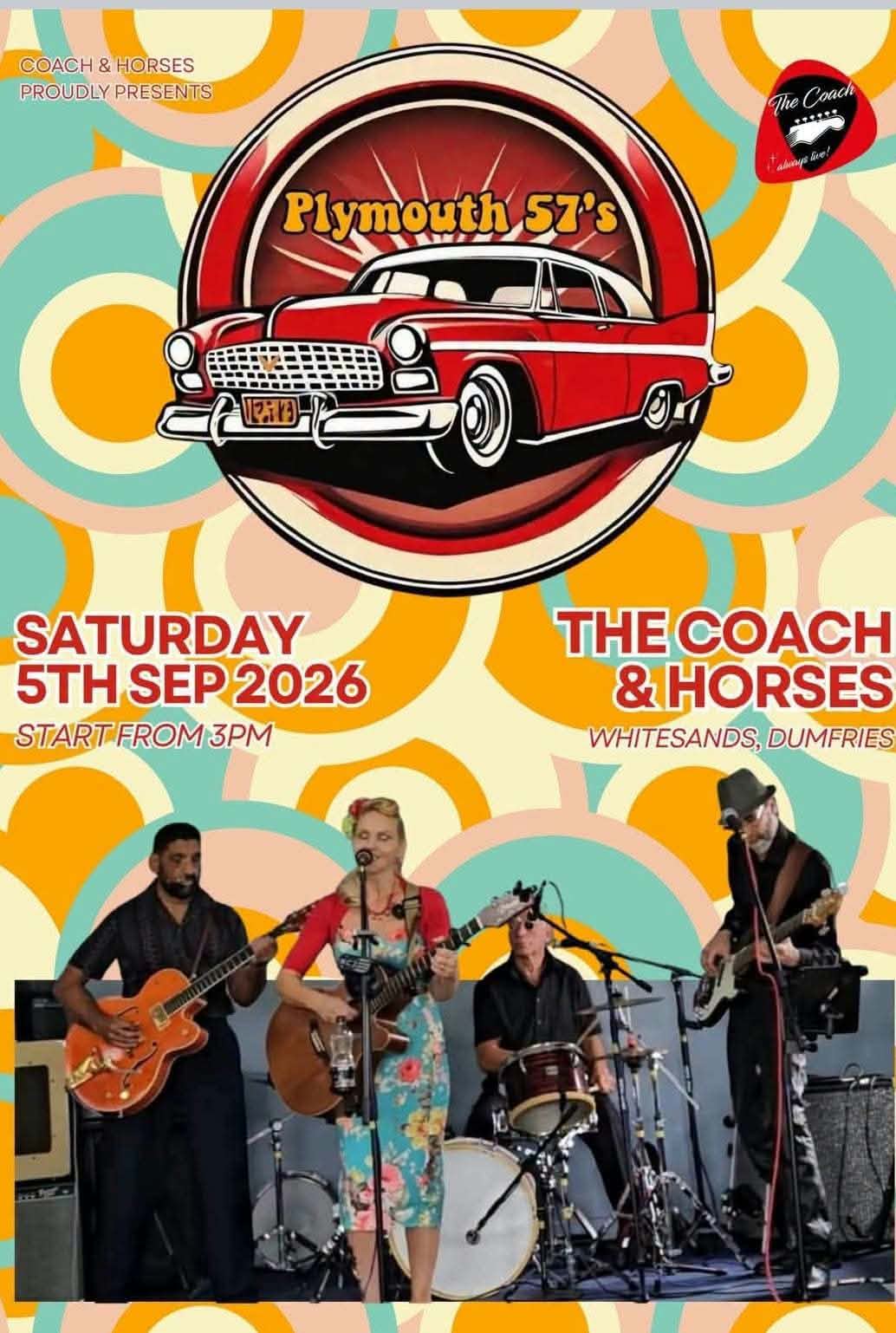 Plymouth 57’s gig poster: The Coach and Horses — September show