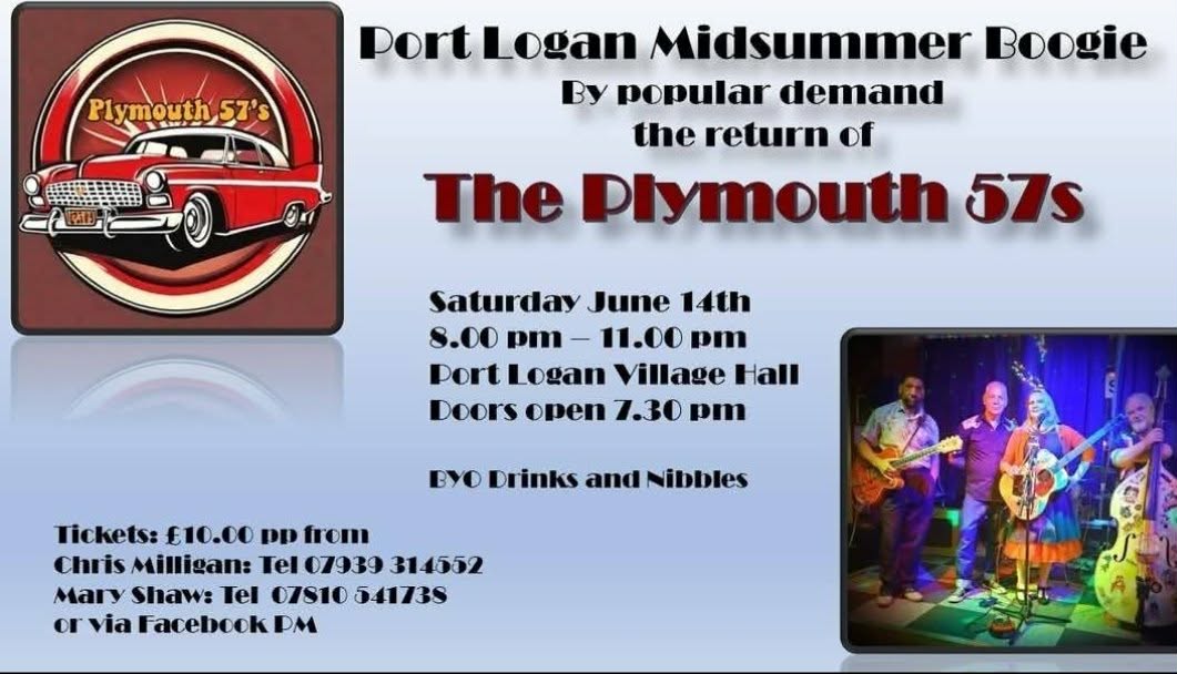 Archived Plymouth 57’s gig poster for Port Logan Village Hall