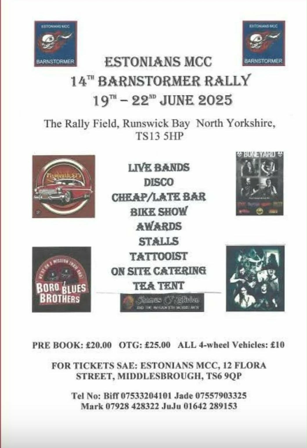 Archived Plymouth 57’s gig poster for The Rally Field
