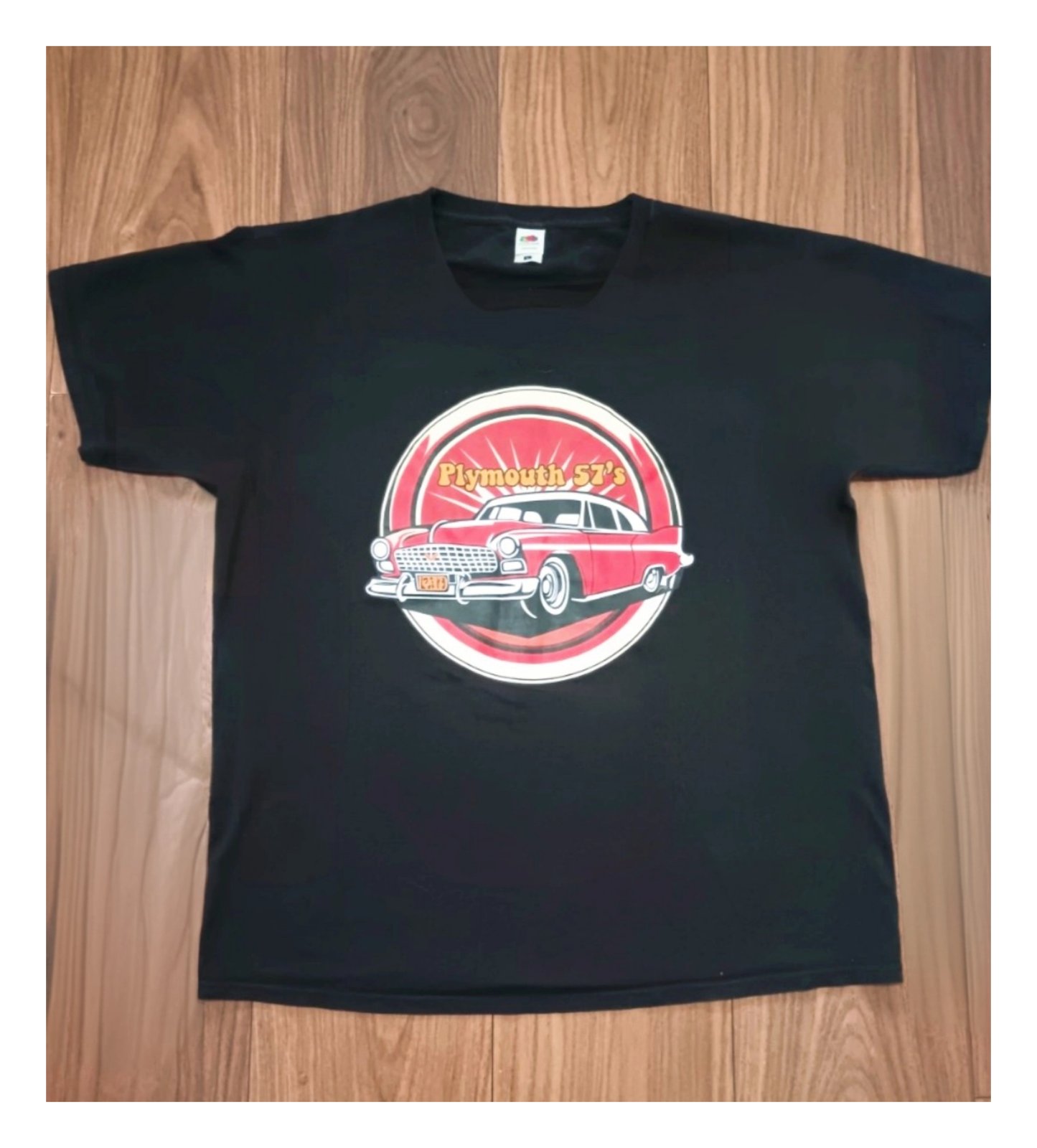 Back view of the same Plymouth 57’s T-shirt